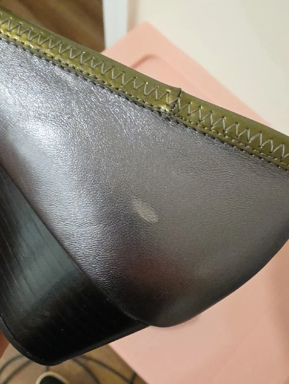 Women’s Gray and Olive Green COLE HAAN Wedge Slip-ons CLEAN!!